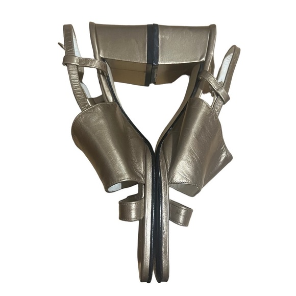 Nine West Gold Effie Block Heel Sandals Size 8 Women’s - Picture 7 of 11